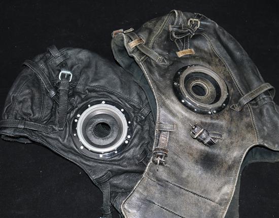 Two Russian flying helmets